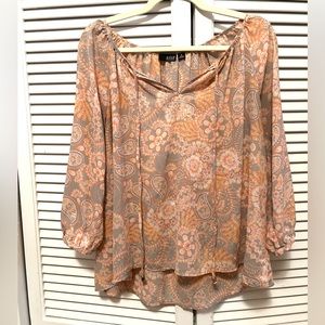 A.N.A. Peach paisley blouse Size Small